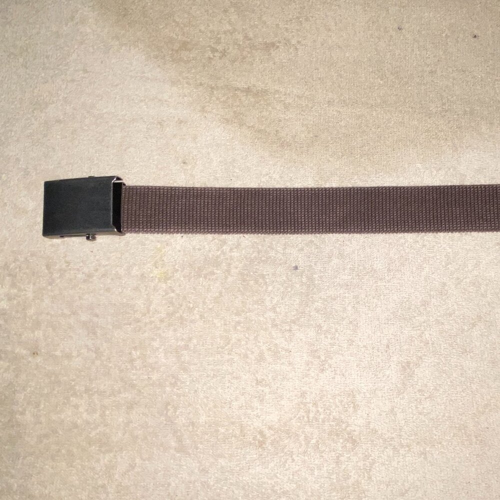 Columbia Brown Nylon Web Belt w/ Metal Clamp Buckle Adjustable Unisex 36